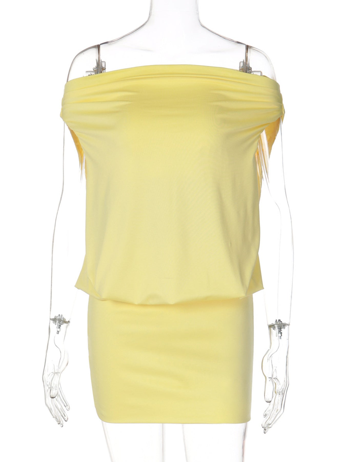Off Shoulder Ruched Bodycon Mini Dress
