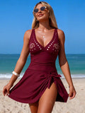 Ruched V-Neck One-Piece Swimsuit