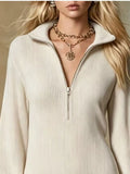 Ruffle Hem Half Zip Dress