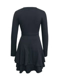 Ruffle Mini Dress Black / S