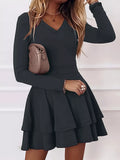 Ruffle Mini Dress Dark Gray / S
