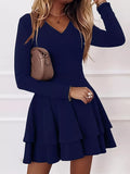 Ruffle Mini Dress Navy / S