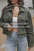 Ruffle Denim Jacket