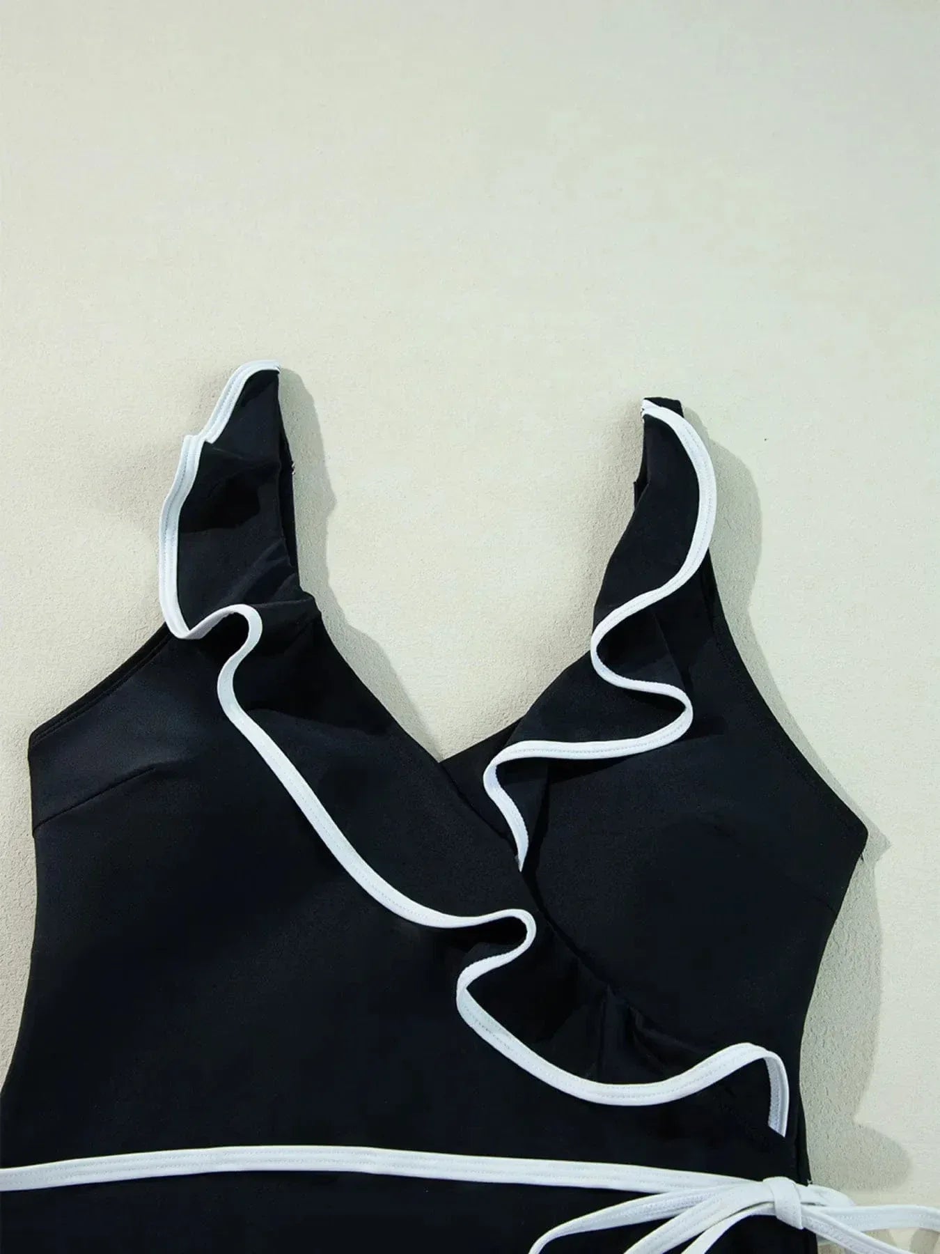 Ruffle Trim One Piece Swimsuit