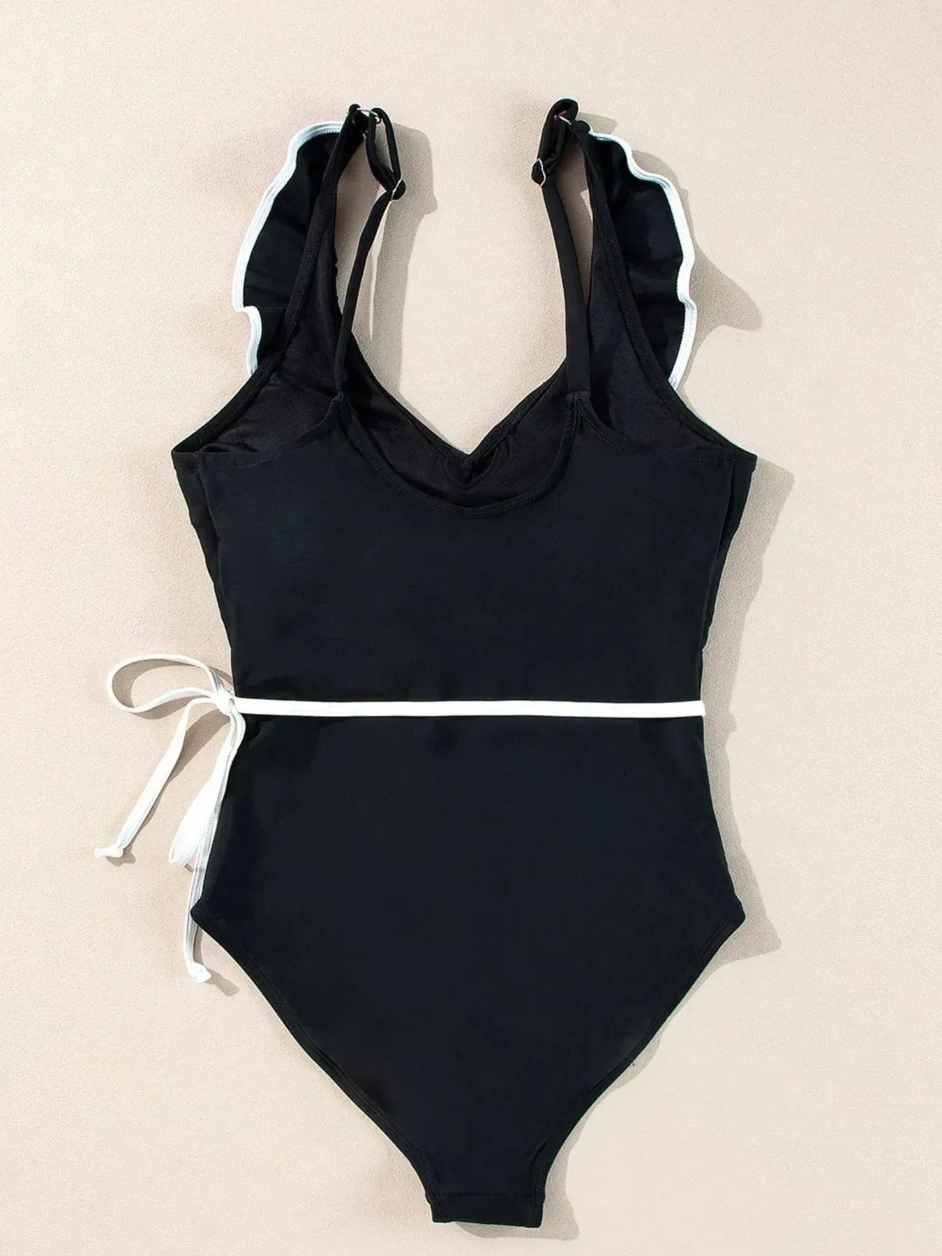 Ruffle Trim One Piece Swimsuit
