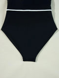 Ruffle Trim One Piece Swimsuit