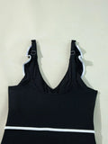 Ruffle Trim One Piece Swimsuit
