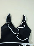 Ruffle Trim One Piece Swimsuit