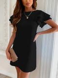 Ruffled Mini Dress Black / S
