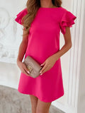 Ruffled Mini Dress Hot Pink / S
