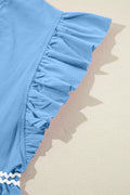 Ruffled Notched Cap-Sleeve Mini Dress - product view 5