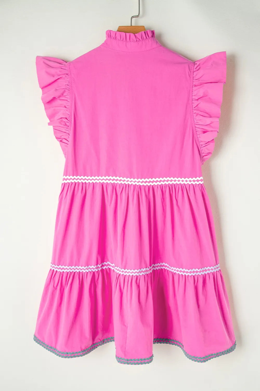 Ruffled Notched Cap-Sleeve Mini Dress - product view 16