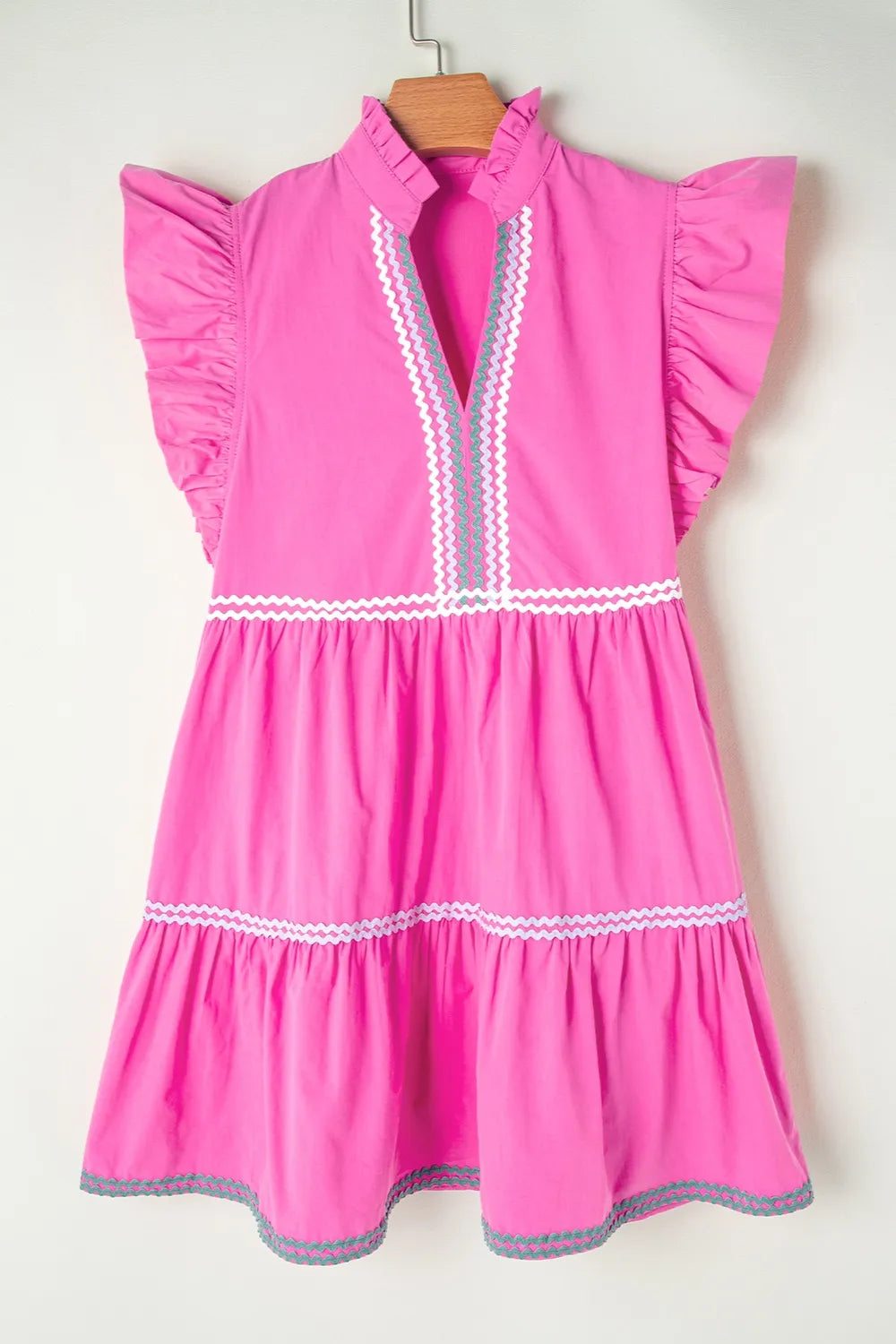 Ruffled Notched Cap-Sleeve Mini Dress - product view 15