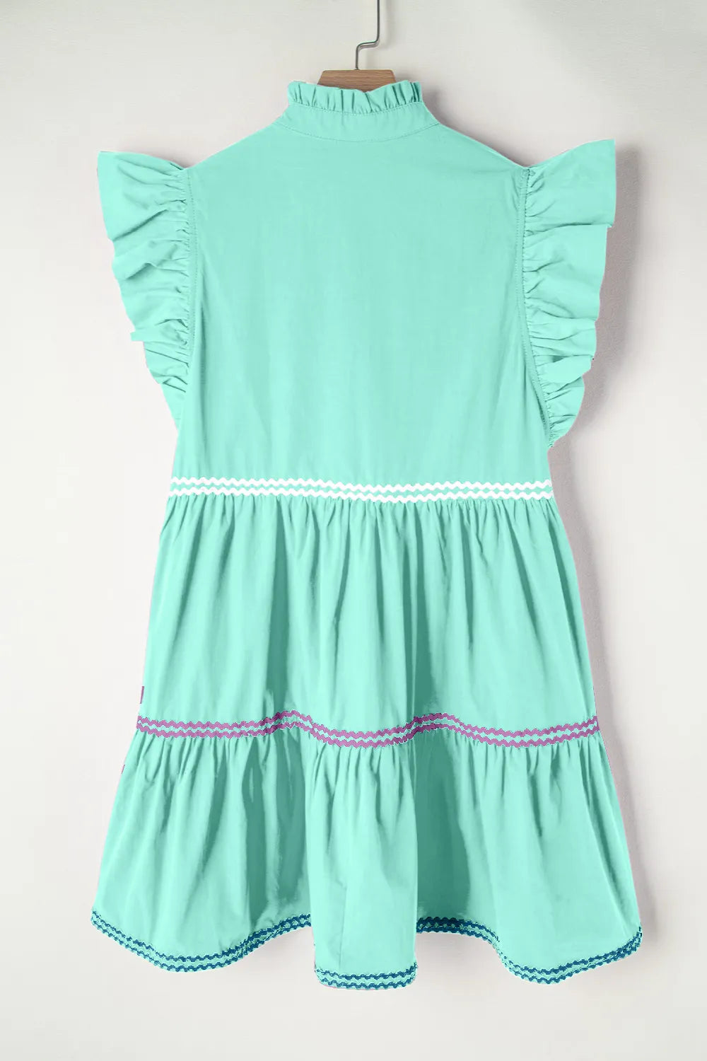 Ruffled Notched Cap-Sleeve Mini Dress - product view 10