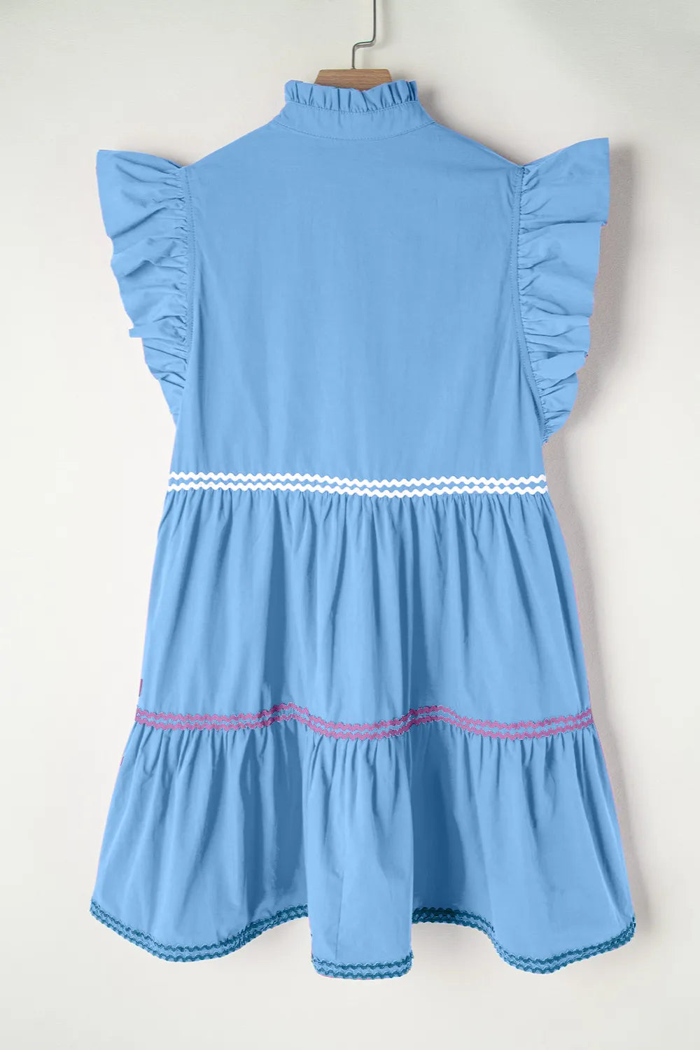 Ruffled Notched Cap-Sleeve Mini Dress - product view 4