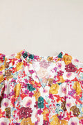 Ruffled Print Cap-Sleeve Mini Dress - product view 9