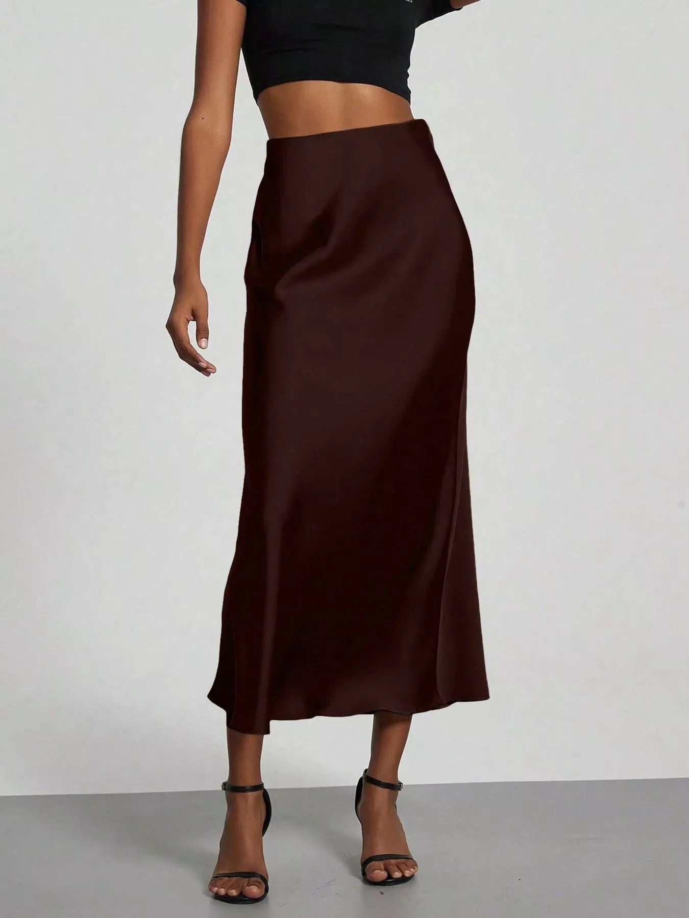 Satin Midi Skirt