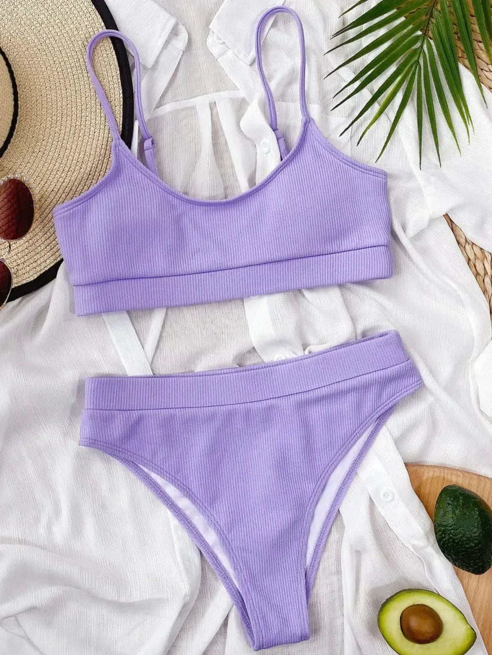 Scoop Neck Bikini Set Lavender / S