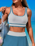 Scoop Neck Top and Skirt Swim Set