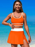 Scoop Neck Top and Skirt Swim Set