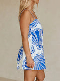 Shell Print Sleeveless Summer Mini Dress