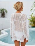 Sequin Star Long Sleeve Swim Cover-Up