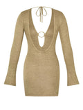 Sheer Knit Mini Cover Up Dress