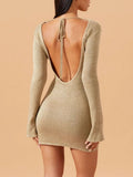 Sheer Knit Mini Cover Up Dress