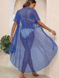 Lace Half Sleeve Sheer Swim Cover-Up