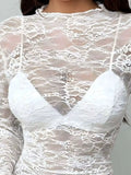 Sheer Lace Long Sleeve Top