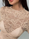 Sheer Lace Long Sleeve Top