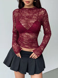 Sheer Lace Long Sleeve Top
