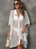 Women’s Sheer Beach Cover Ups White / One Size