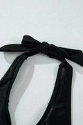 Mesh Edged Halter Push Up Bikini