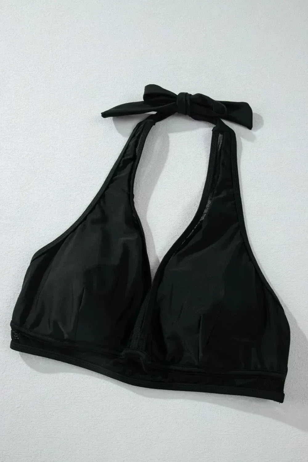 Mesh Edged Halter Push Up Bikini