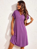 Short Sleeve Lounge Dress Mauve / S