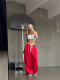 Side Stripes High-Waisted Wide-Leg Sweatpants