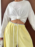 Side Stripes High-Waisted Wide-Leg Sweatpants