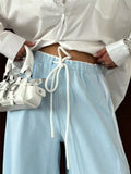 Side Stripes High-Waisted Wide-Leg Sweatpants