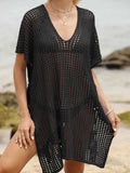 Side Tied V-Neck Cover-Up Black / One Size