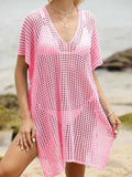 Side Tied V-Neck Cover-Up Blush Pink / One Size