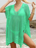 Side Tied V-Neck Cover-Up Neon Green / One Size