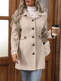 Single-Breasted Long Sleeve Coat