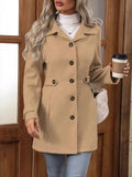 Single-Breasted Long Sleeve Coat