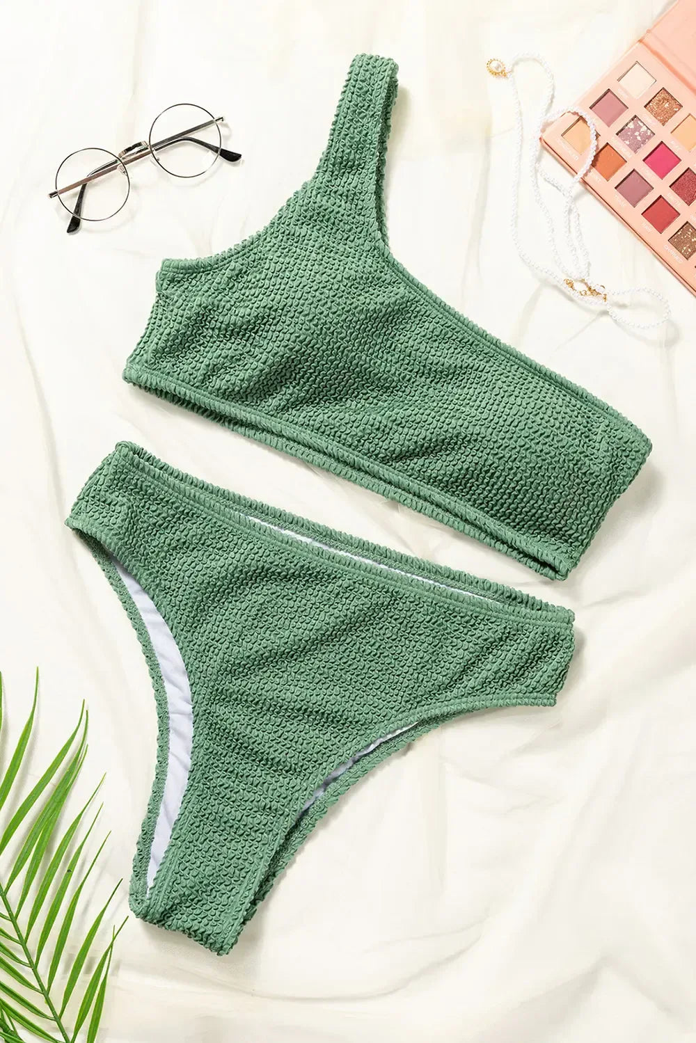 Single Shoulder Two-Piece Swimsuit