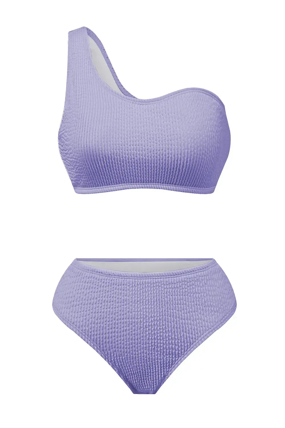 Single Shoulder Two-Piece Swimsuit Lavender / S