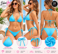 Sky Blue Triangle Tie-Side Bikini Set M / Sky Blue