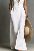 Sleeveless Button-Down Maxi Dress