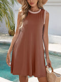 Sleeveless Flowy Mini Dress Caramel / S