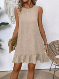 Sleeveless Ruffle Hem Dress